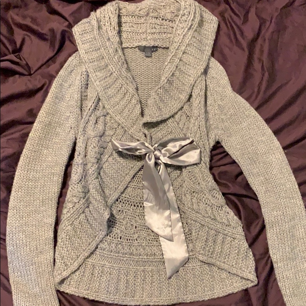 Grey knit cardigan